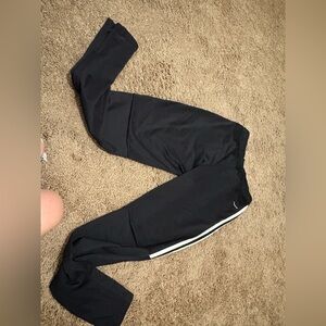 adidas Kids Black Joggers with White Stripe